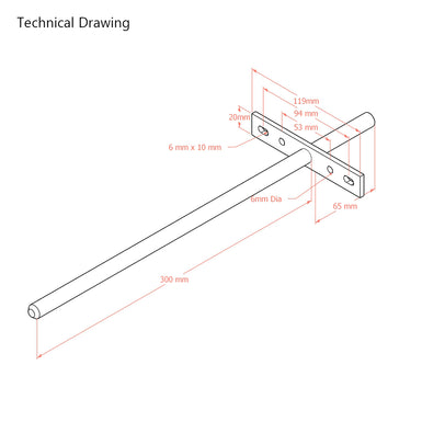 300mm Heavy Duty Long Concealed / Invisible / Hidden Floating Shelf Support Bracket