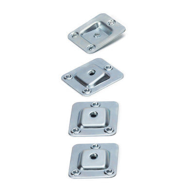 M8 Furniture Leg Connecting Plates - 10 Degree Angled - 58mm x 68mm Zinc Plated (Set of 4)