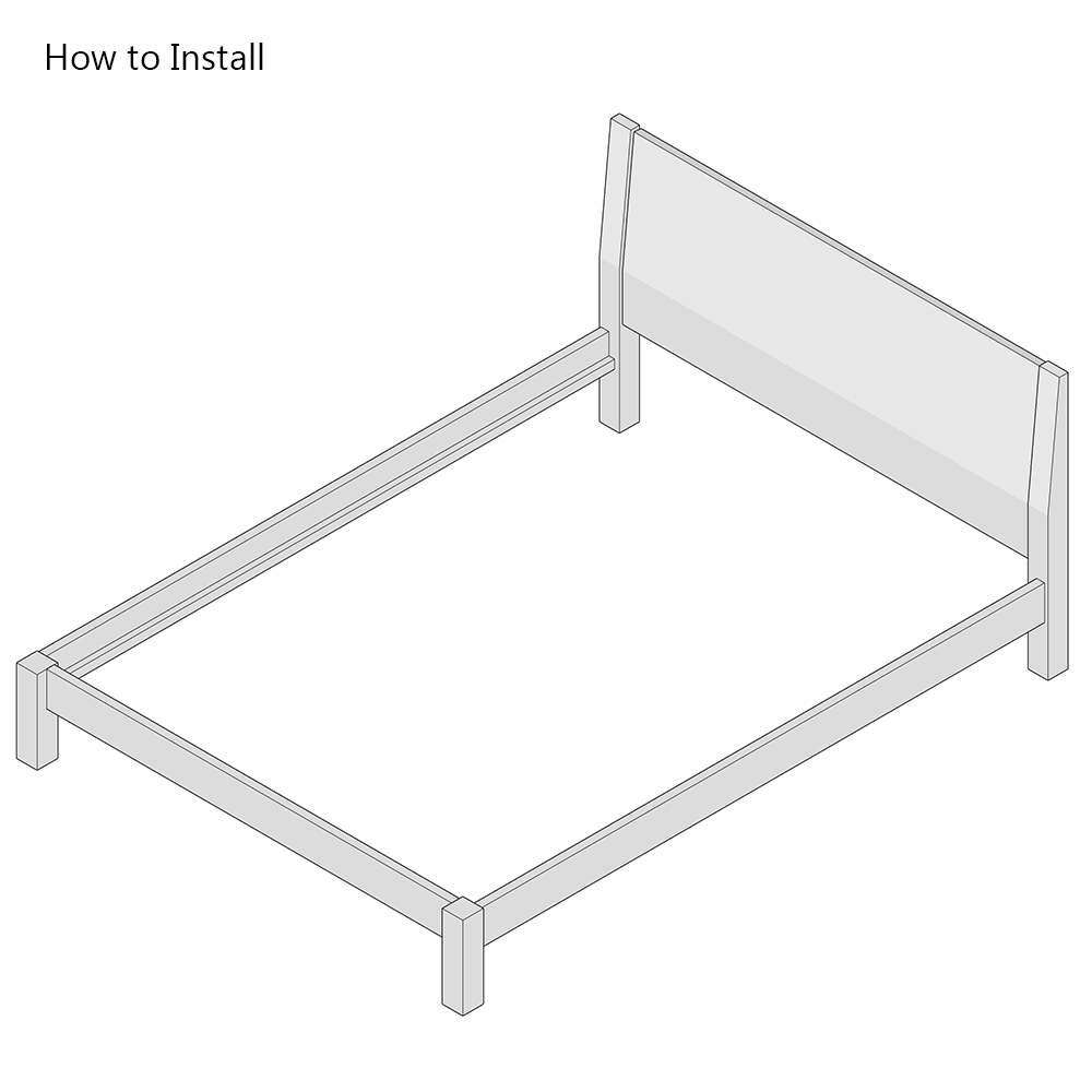 Universal Bed Centre Support Rail Kit with Wooden Feet for Flat Slats