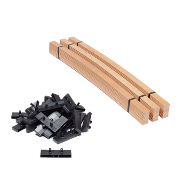 38mm x 8mm Single Row Sprung Bed Slat Kit with Standard Side Holders for Metal Tubular Bed Bases