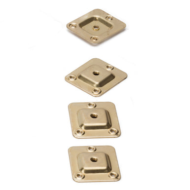 M8 Furniture Leg Connecting Plates - Straight - 58mm x 68mm  Brass Plated (set of 4)