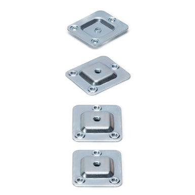 M6 Furniture Leg Connecting Plates - Straight - 58mm x 68mm Zinc Plated (set of 4)
