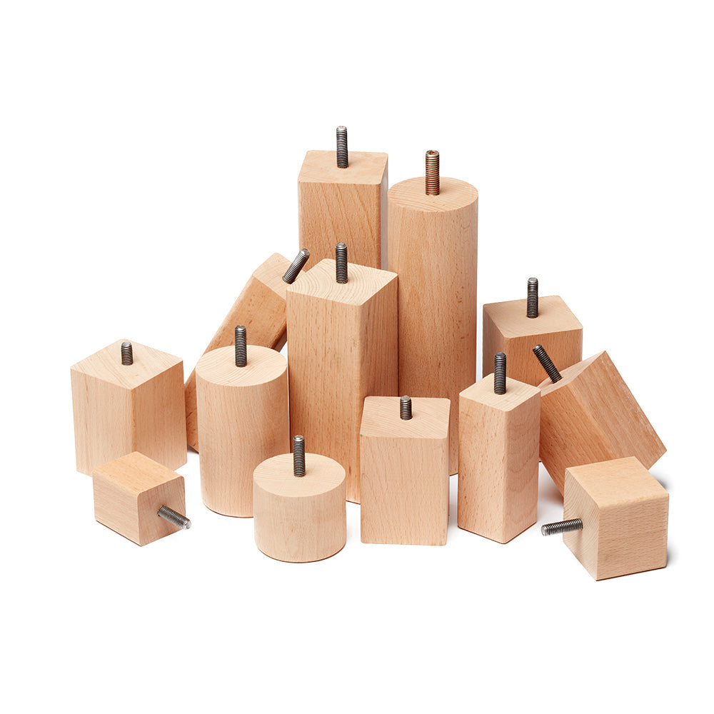 Custom Beech Furniture Feet Available in a Range of Heights and Fittings