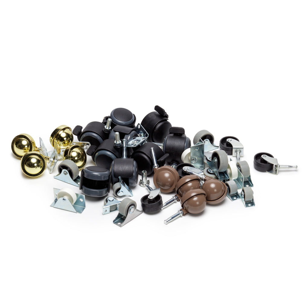 Twin Wheel Casters, Metal Shephard Casters and Solid Brass Furniture Coasters