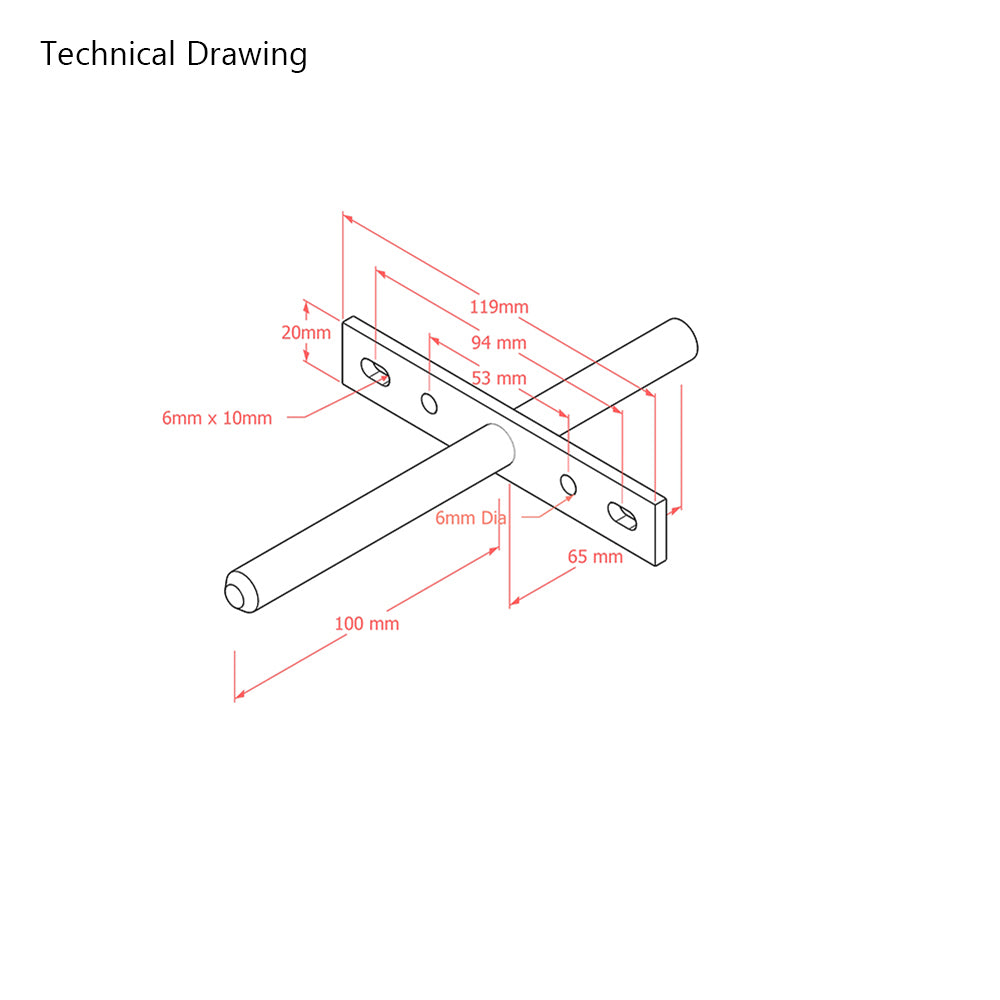 100mm Heavy Duty Long Concealed / Invisible / Hidden Floating Shelf Support Bracket