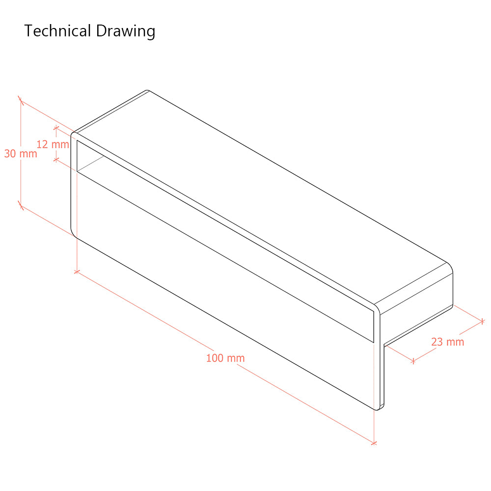 100mm x 12mm Sprung Bed Slats Cap Holders with Lip - 25mm Depth