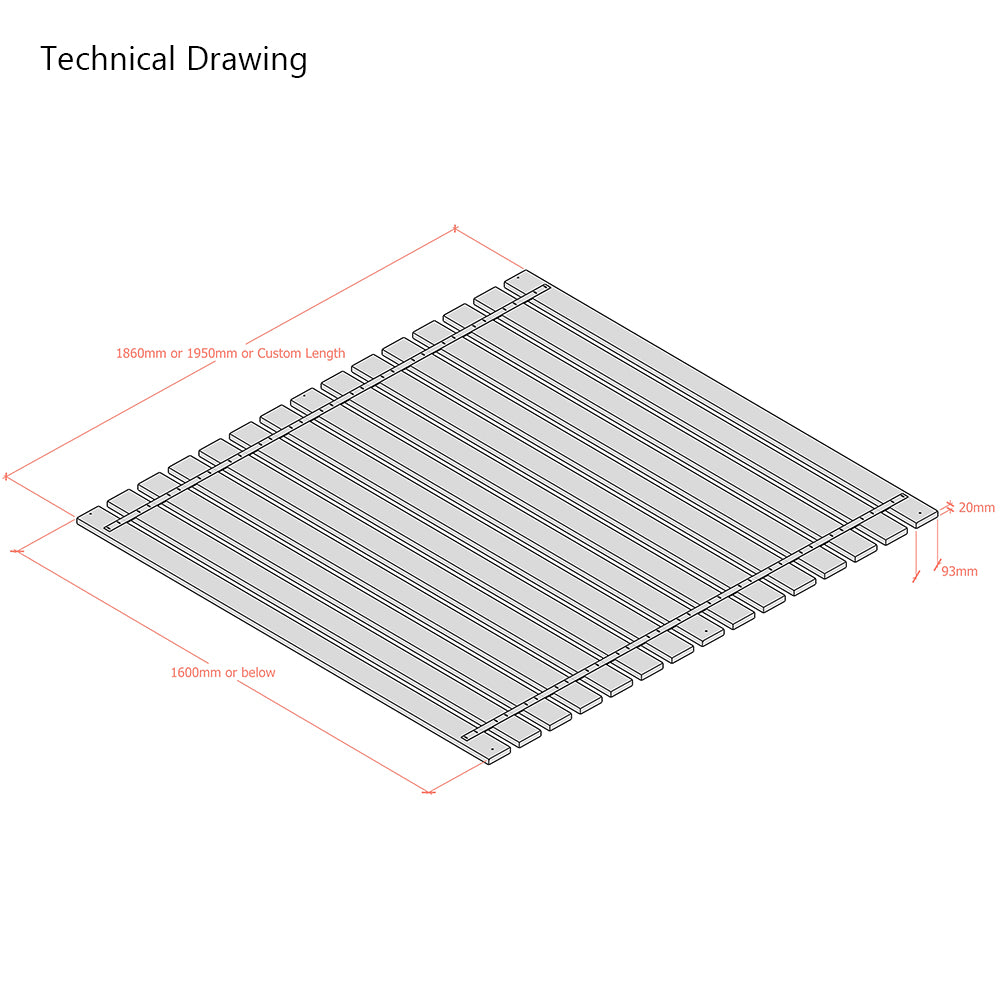 160cm Premium Pine Bed Slats Set for European King beds - Webbed Sets