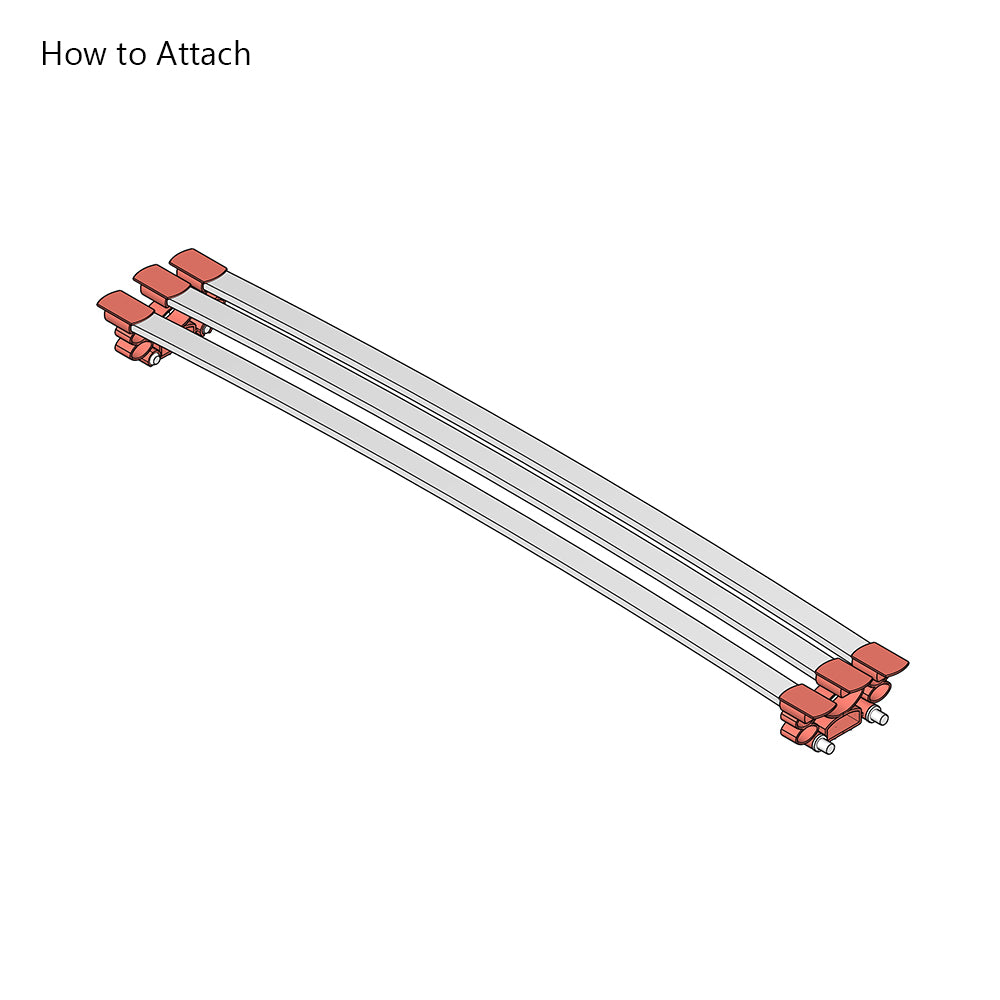 25mm x 8mm Triple Pocket Sprung Bed Slat Holders | 2 dowel attachment