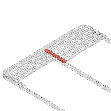 38mm x 8mm Twin Pocket Premium Sprung Bed Slat Holders for Centre Rails | 2 Prong (38mm Prong Centres)