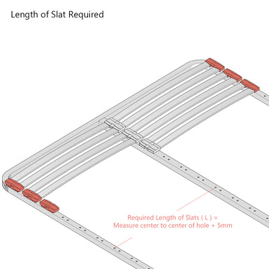 38mm x 8mm Double Row Sprung Bed Slat Kit with Side and Centre Holders for Metal Tubular Bed Bases