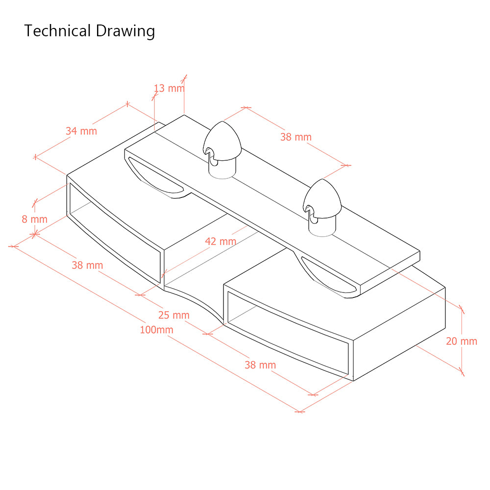 38mm x 8mm Single Row Sprung Bed Slat Kit with Premium Side Holders for Metal Tubular Bed Bases