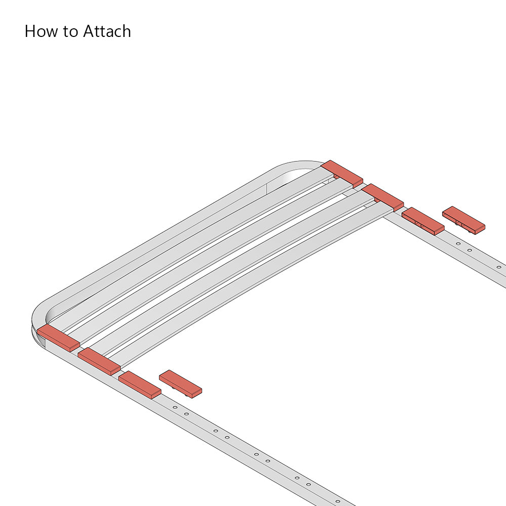 38mm x 8mm Twin Sprung Bed Slats Holders | 2 Prong (38mm Prong Centres)