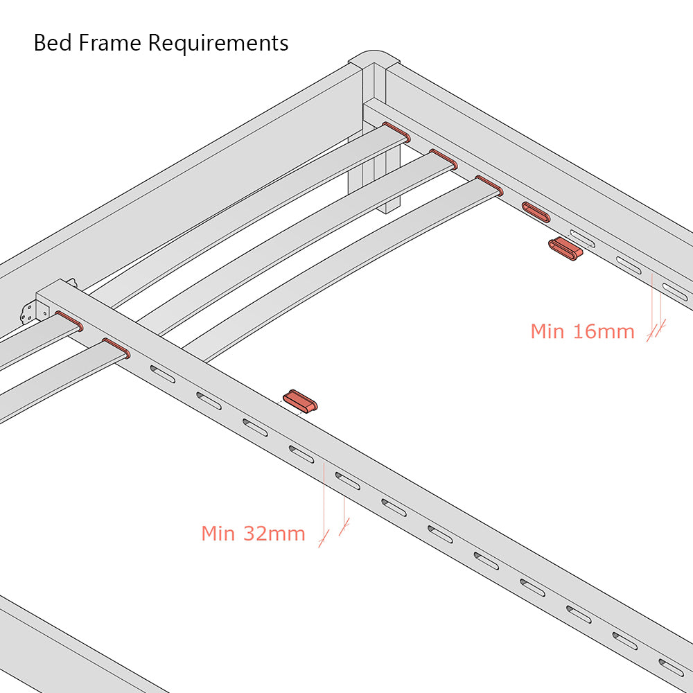 53mm x 8mm Insert/ Push-in Sprung Bed Slats Holders
