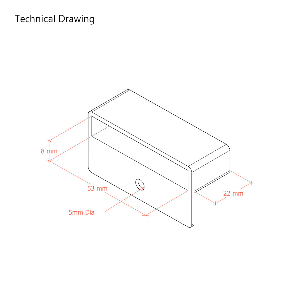 53mm x 8mm Sprung Bed Slats Holders with lip