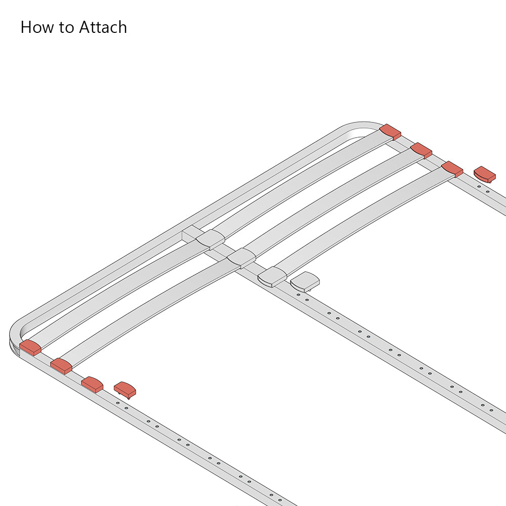 53mm x 8mm Sprung Bed Slat Side Holders | 2 Prongs (35mm Prong Centres)