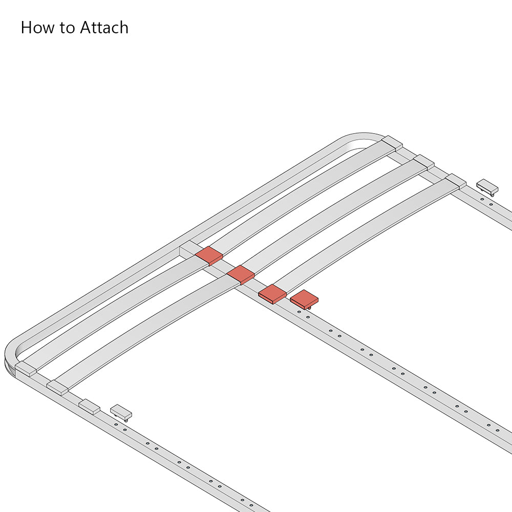 63mm x 12mm Sprung Bed Slat Holder Centre Rail | 2 Prongs (38mm Prong Centres)
