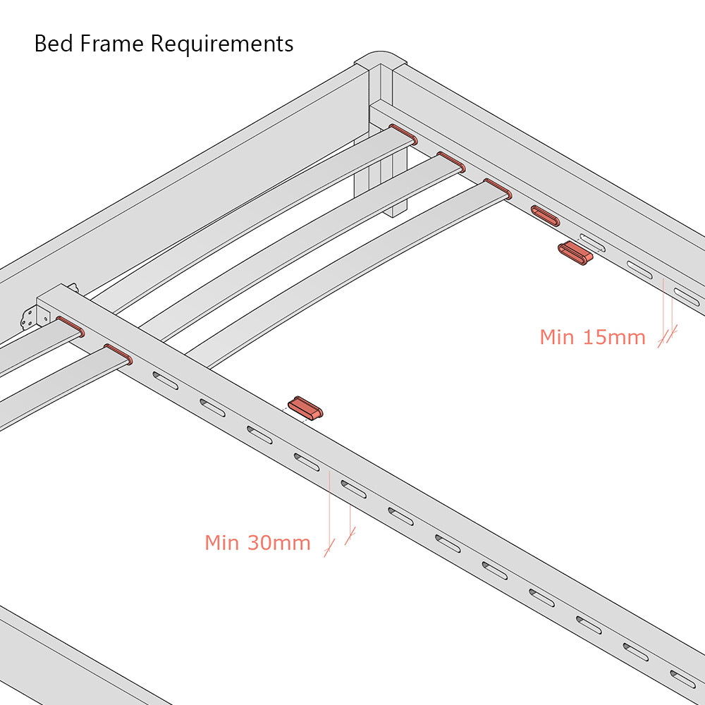 63mm x 8mm Insert/ Push-in Sprung Bed Slat Cap Holders