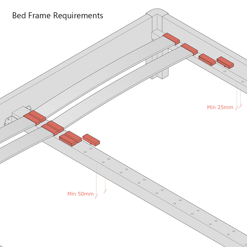 63mm x 8mm Single Peg Bed Slat Cap Holders