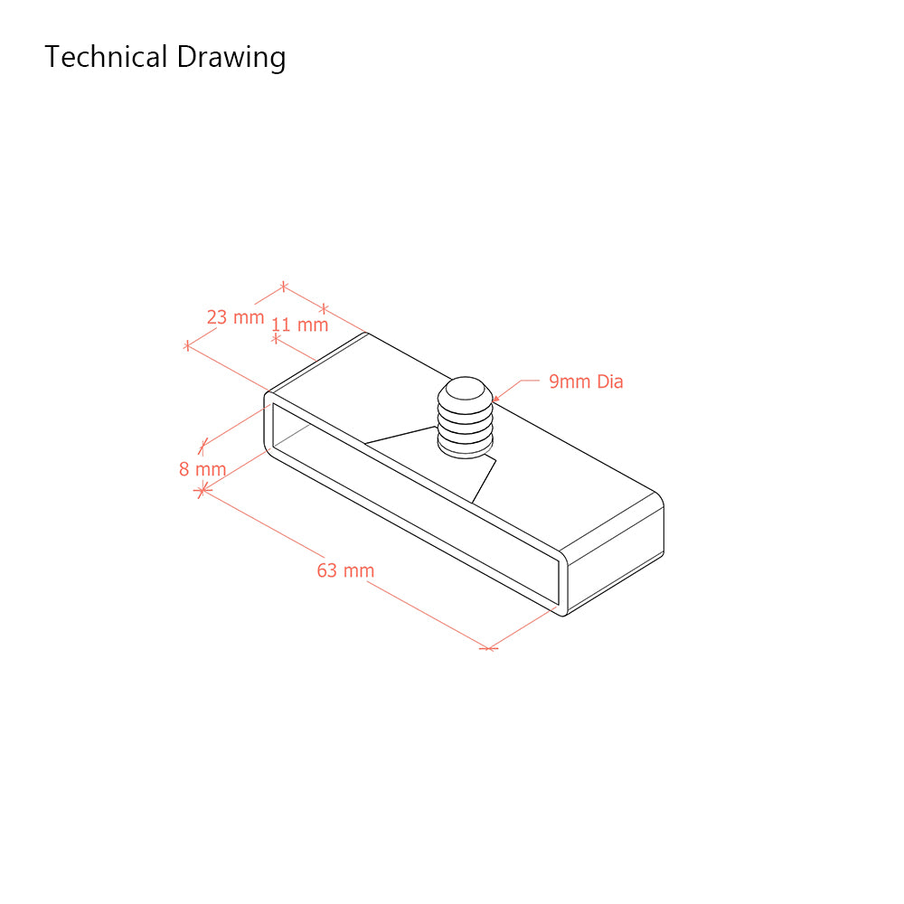 63mm x 8mm Single Peg Bed Slat Cap Holders