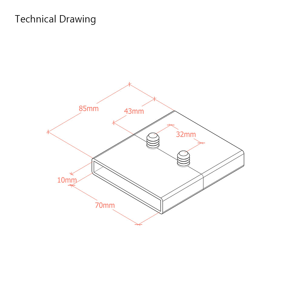 70mm x 8mm Sprung Bed Slat Centre Holders | 2 Prongs (32mm Prong Centres)