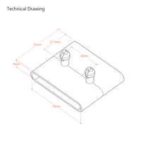 70mm x 8mm Centre-Mount Bed Slat Holders - 2 Prong - 38mm Centres - V2