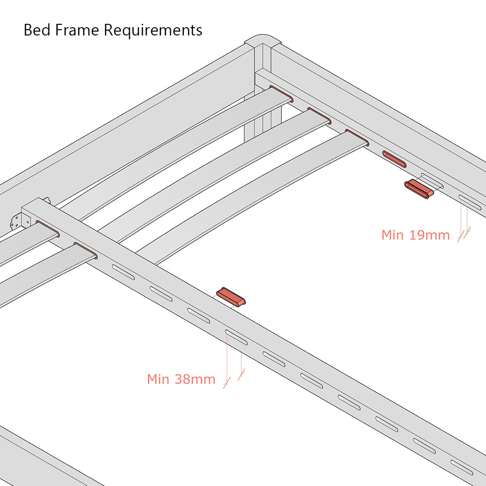 70mm x 8mm Insert/ Push-in Sprung Bed Slats Cap Holders
