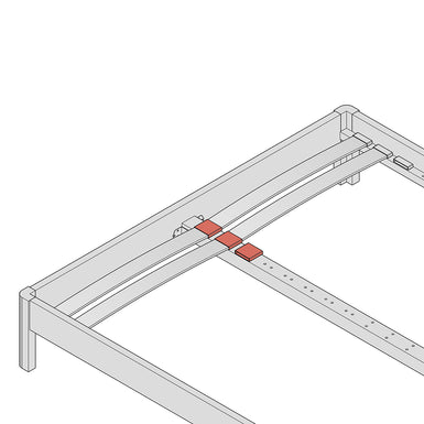 70mm x 8mm Sprung Bed Slat Centre Holders | 2 Prongs (32mm Prong Centres)