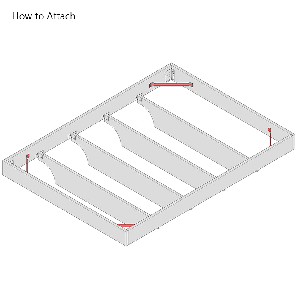 90 Degree Bed Corner Brace Supporting Brackets - 387mm  (Set of 4)