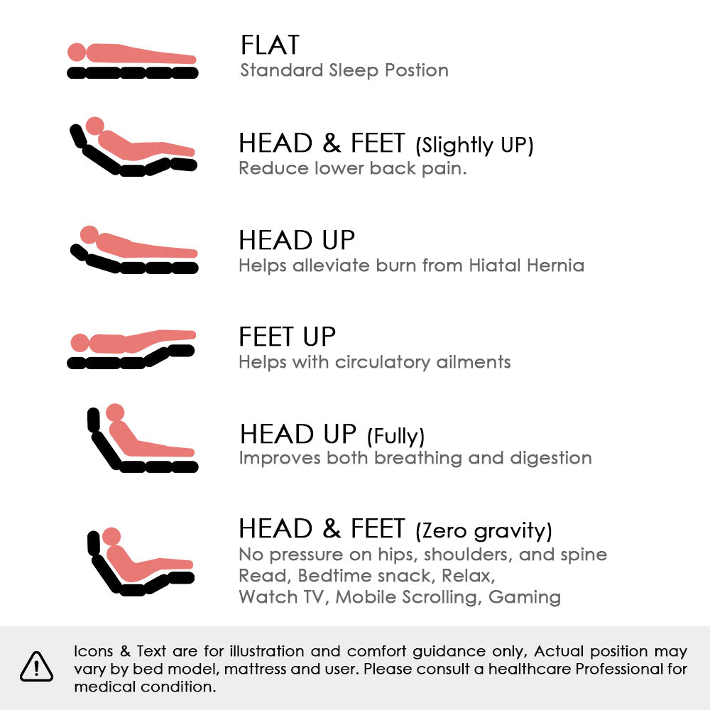Motion 5 Electric Adjustable Floor-Standing Slatted Bed Base | Fifth-Generation | Single Row | Firmness Control