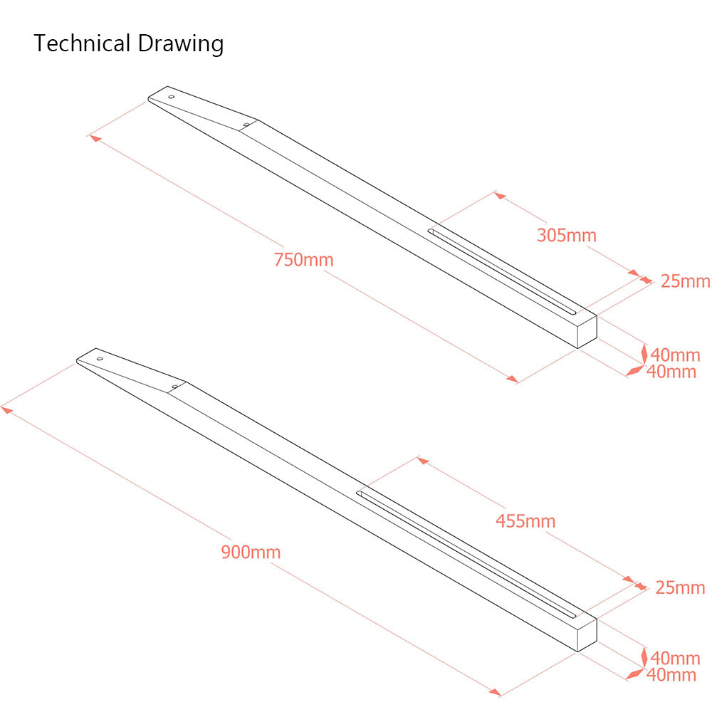 Angled Headboard Struts (Pair)