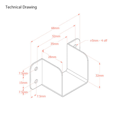 Replacement Centre Support Rail for Sprung Bed Slats - Solid Beech 65mm x 42mm x 2100mm