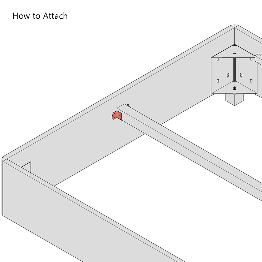 Bed Centre Rail  Support Bracket for 50mm centre rails - U Shaped
