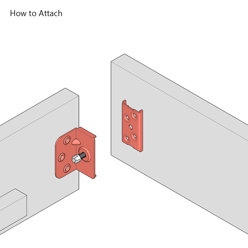 Bed Corner Plate Bracket  Set for 90 Degree Right Angle Connection BP H:65mm