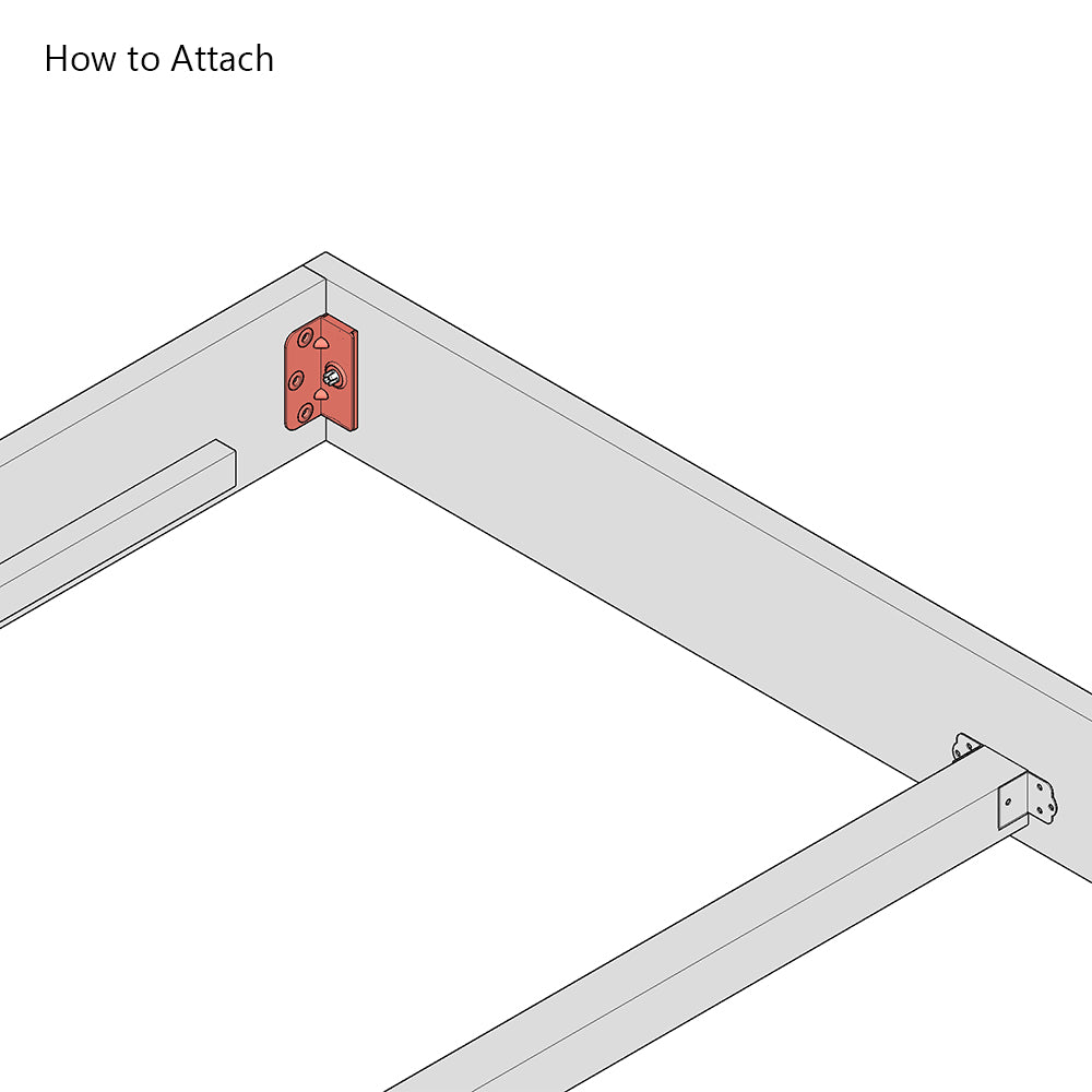 Bed Corner Plate Bracket Set for 90 Degree Right Angle Connection BP H:90mm