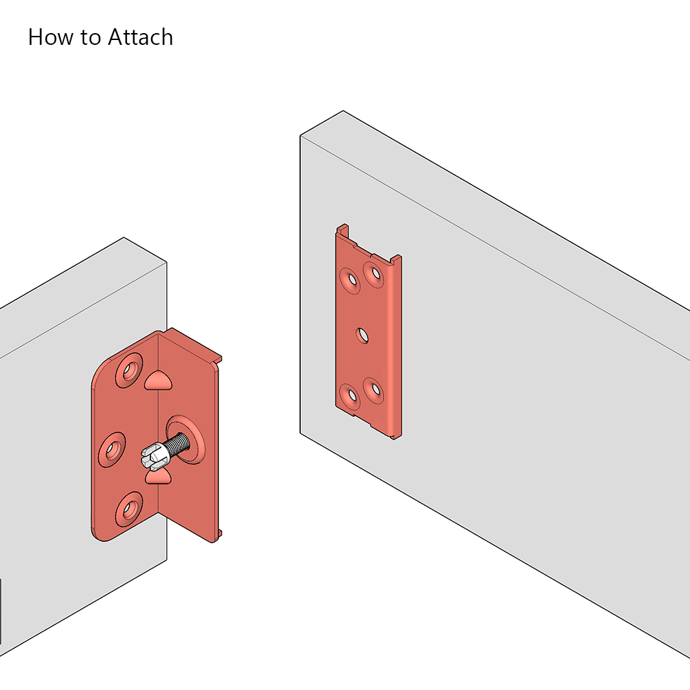 Bed Corner Plate Bracket Set for 90 Degree Right Angle Connection BP H:90mm
