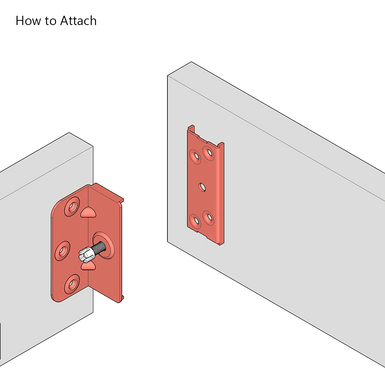 Bed Corner Plate Bracket Set for 90 Degree Right Angle Connection BP H:90mm