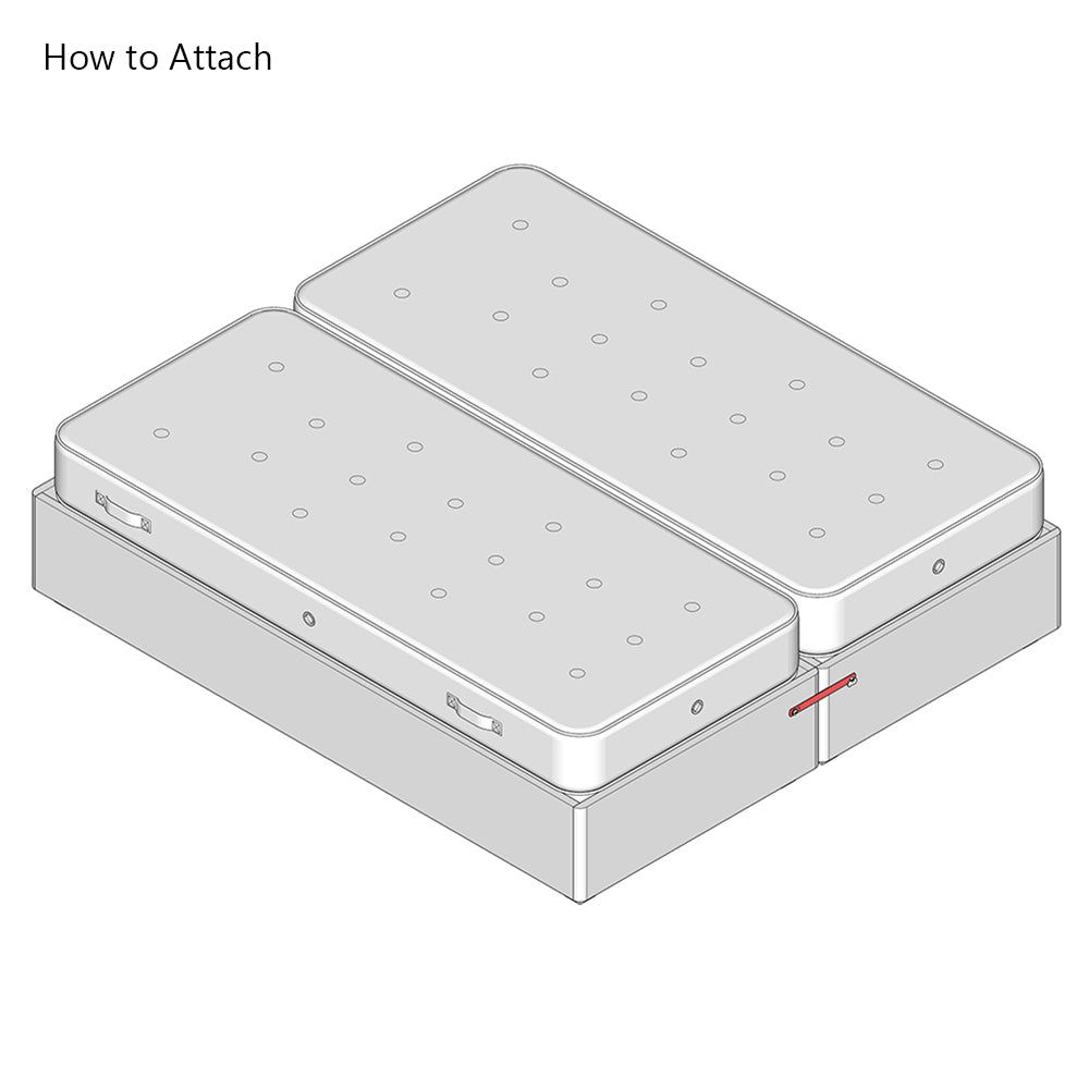 125mm Brass Plated Divan Bed Linking Bars Kit