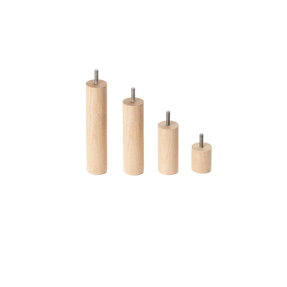Custom Cylinder Solid Oak Furniture Feet Ø40mm