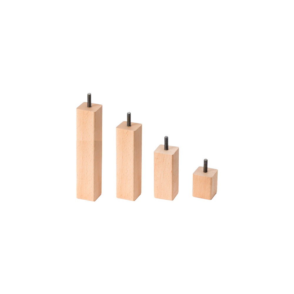 Custom Square Solid Beech Furniture Feet 40mm x 40mm