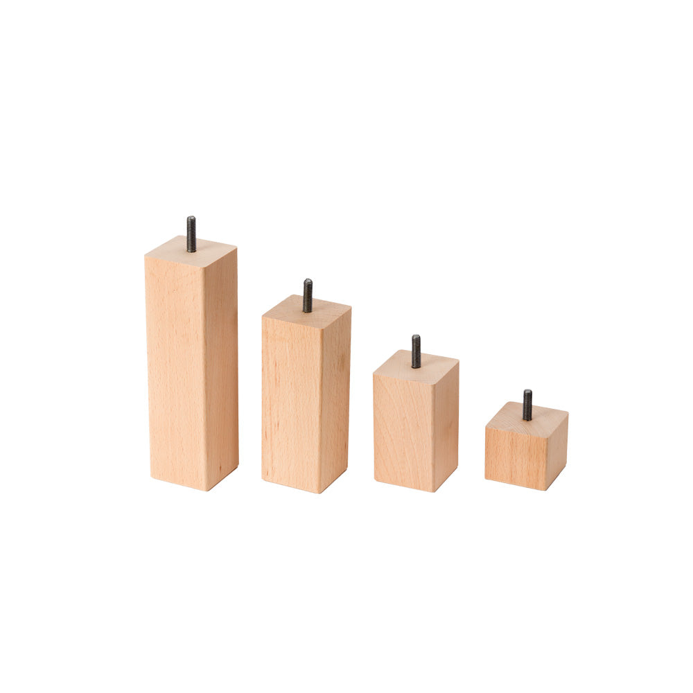 Custom Square Solid Beech Furniture Feet 56mm x 56mm - Any Height, Any Fitting