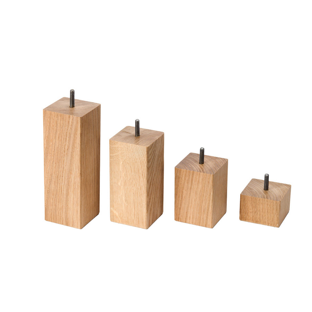 Custom Square Solid Oak Furniture Feet 70mm x 70mm - Any Height, Any Fitting