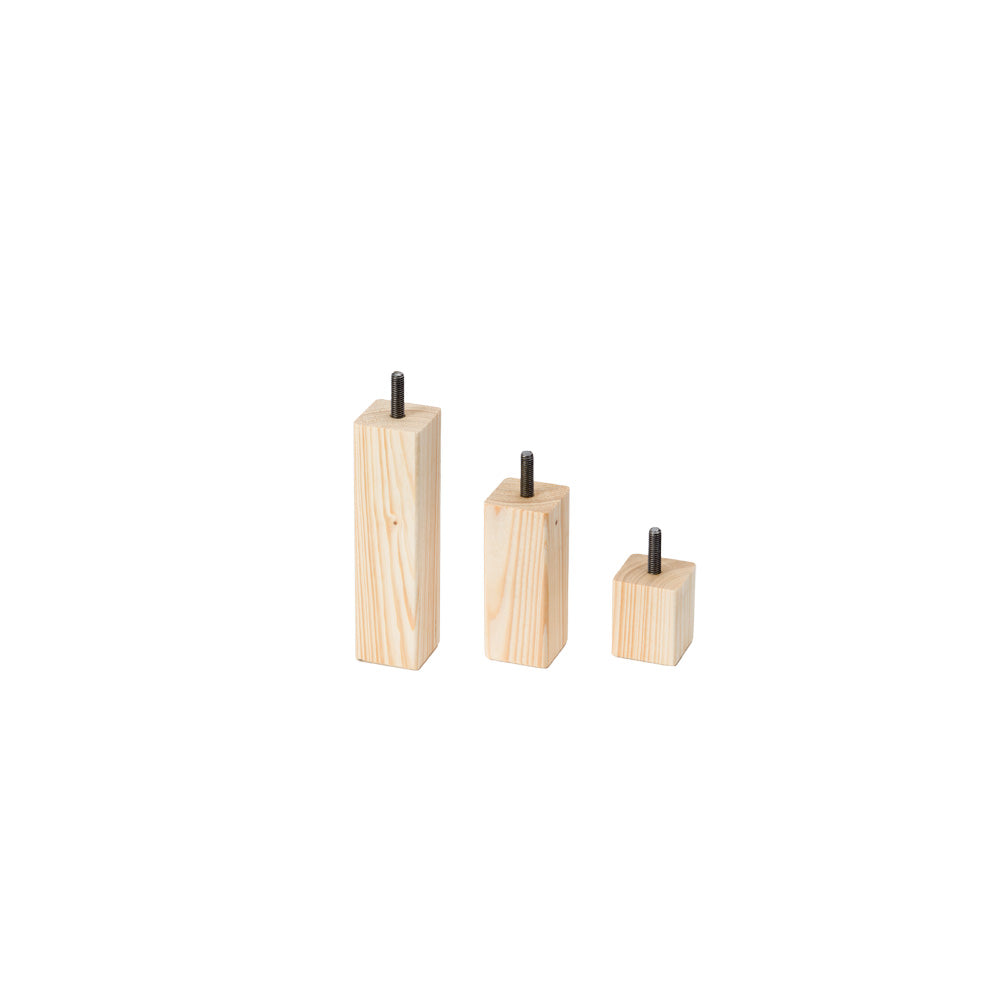 Custom Square Solid Pine Furniture Feet 40mm x 40mm