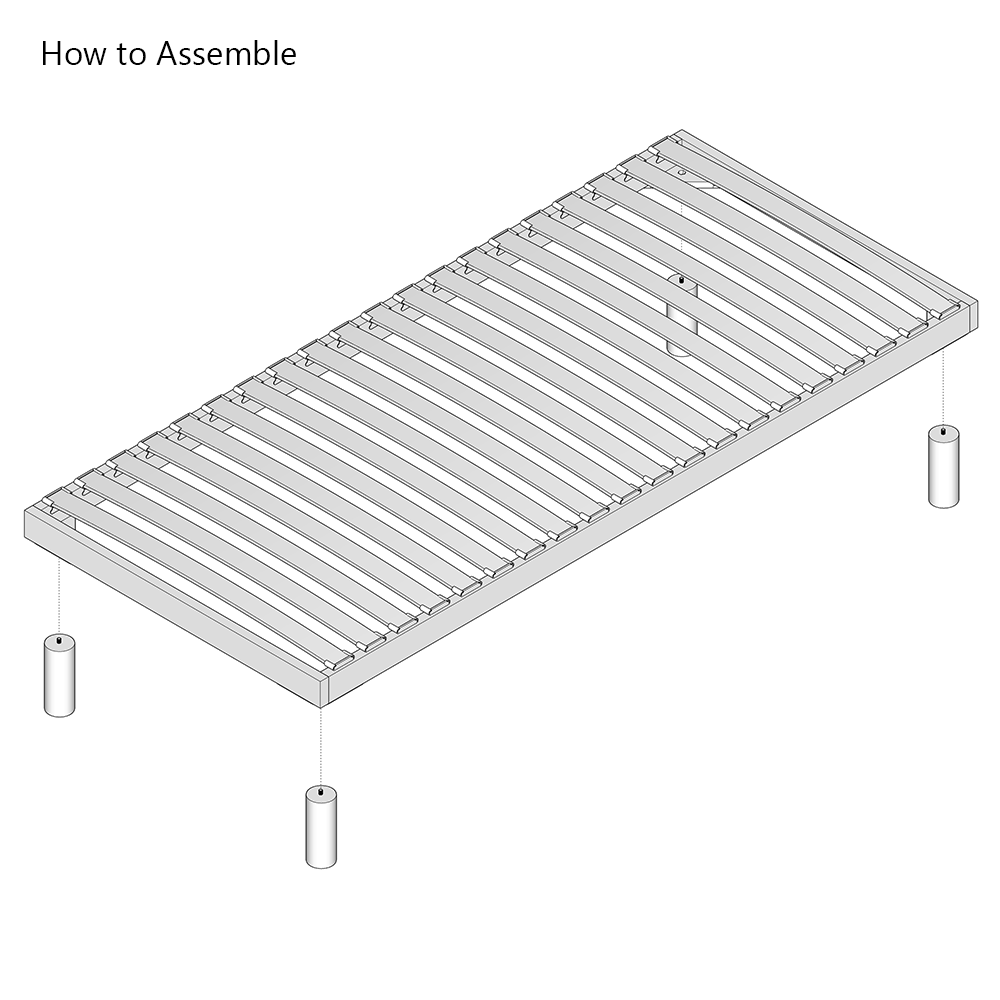 Deluxe First-Generation | Floor-Standing Slatted Bed Base