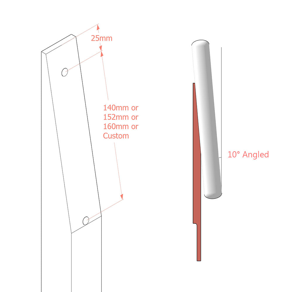 Angled Headboard Struts (Pair)
