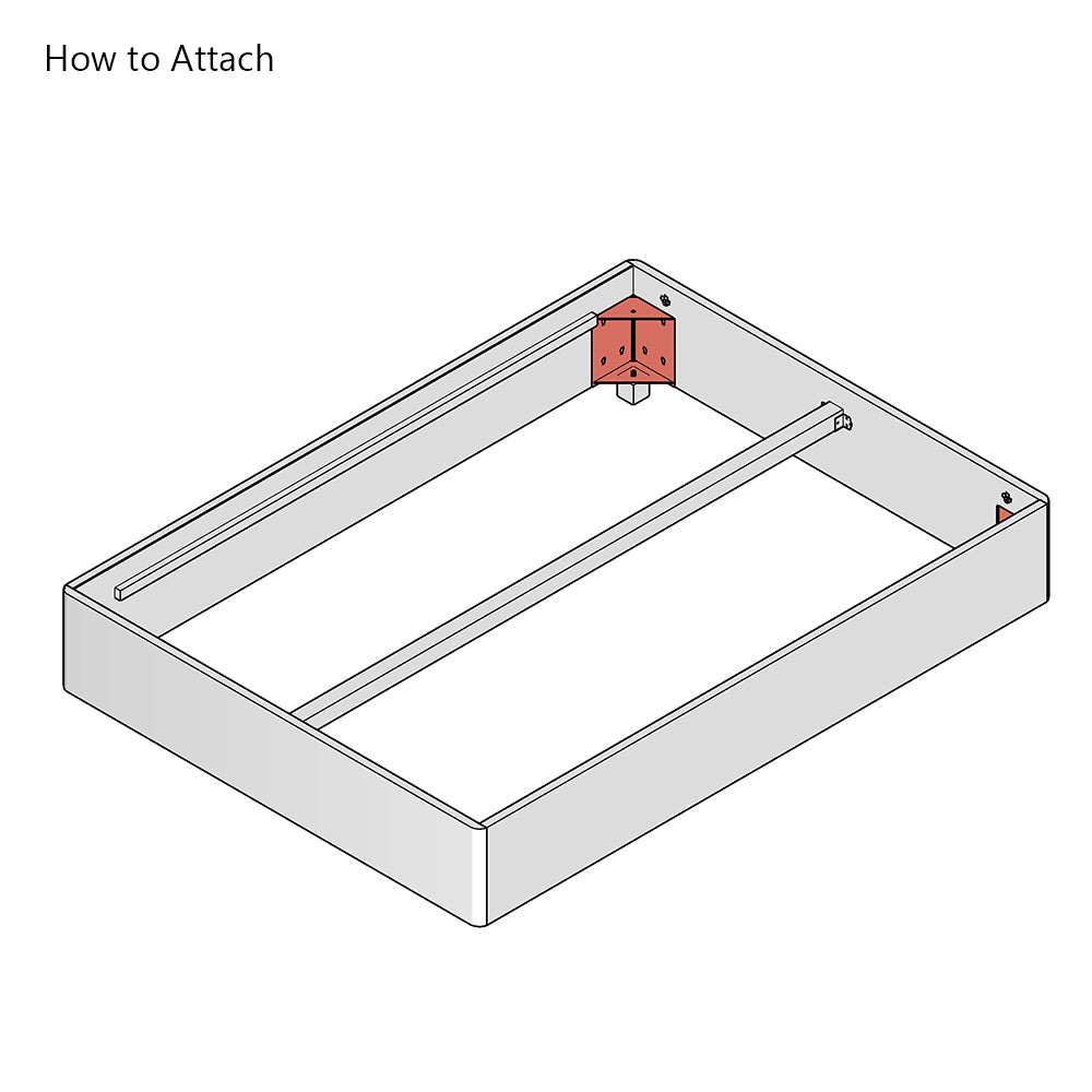 Extra Large Corner Bracket with Furniture Leg Fixing Hole for Ottoman Bed Frames (Set of 4)