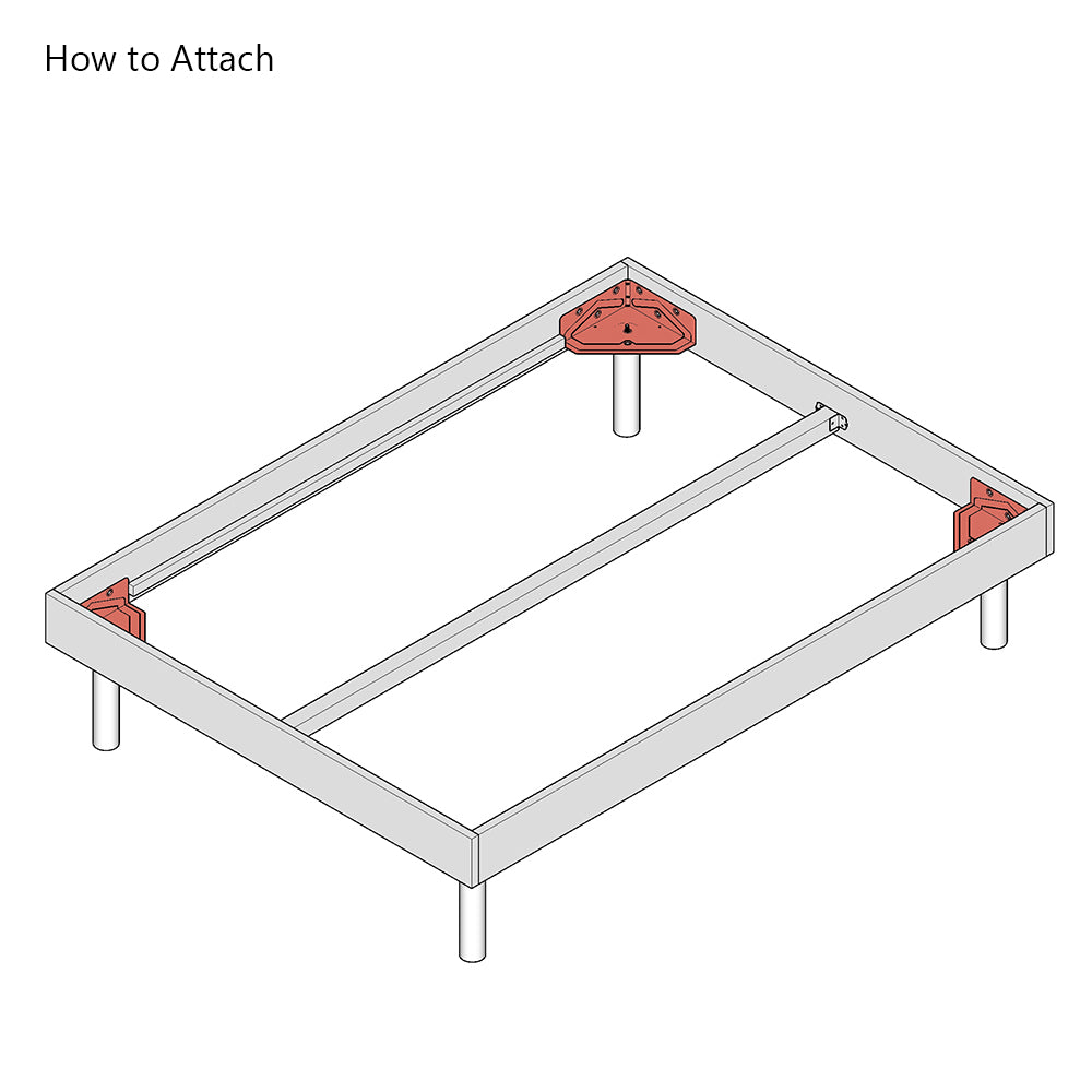 Extra Large Heavy Duty Bed Corner Bracket 80mm x 240mm with Leg Fixing Hole (Set of 4)