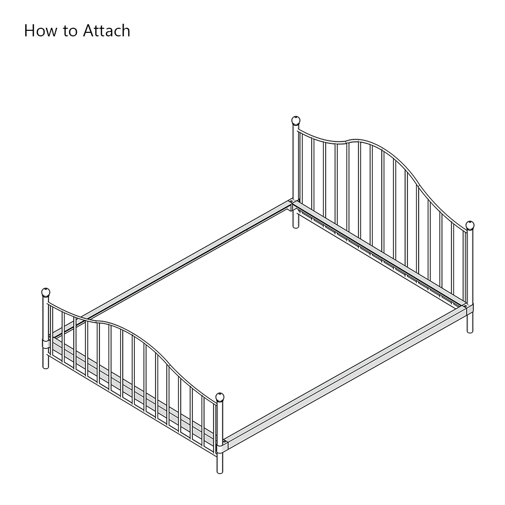 4 Heavy Duty Cross Rails for Antique Metal Bed Frames