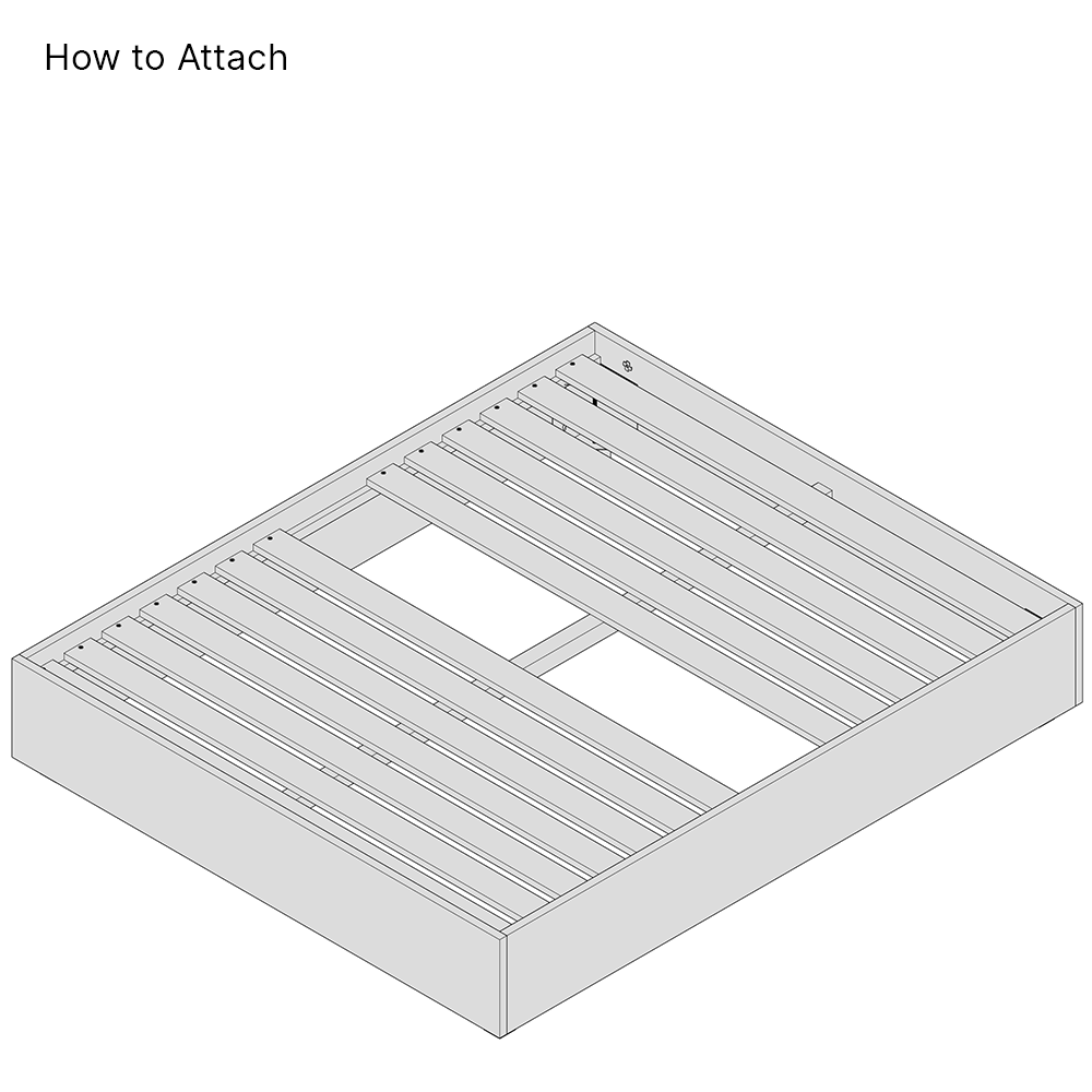 Solid Beech Bed Slats for King-size 5ft Bed Frames - Individual
