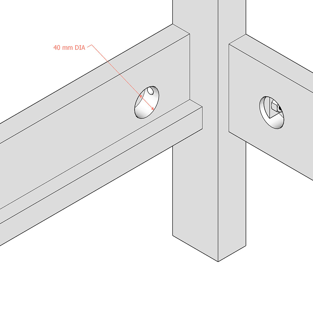 M8 Half Moon Washer with Integrated Rotating Nut for Ø40mm Holes