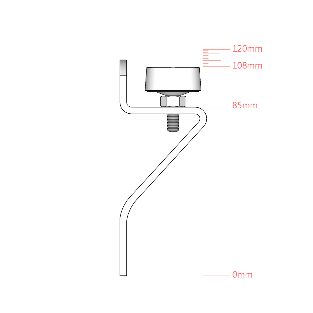 M10 Adjustable Levelling Support Bracket for Ottoman Bed Frames